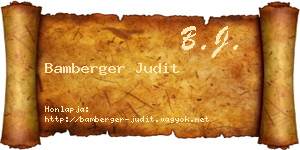 Bamberger Judit névjegykártya